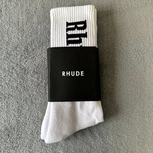 RHUDE white and black casual tube socks